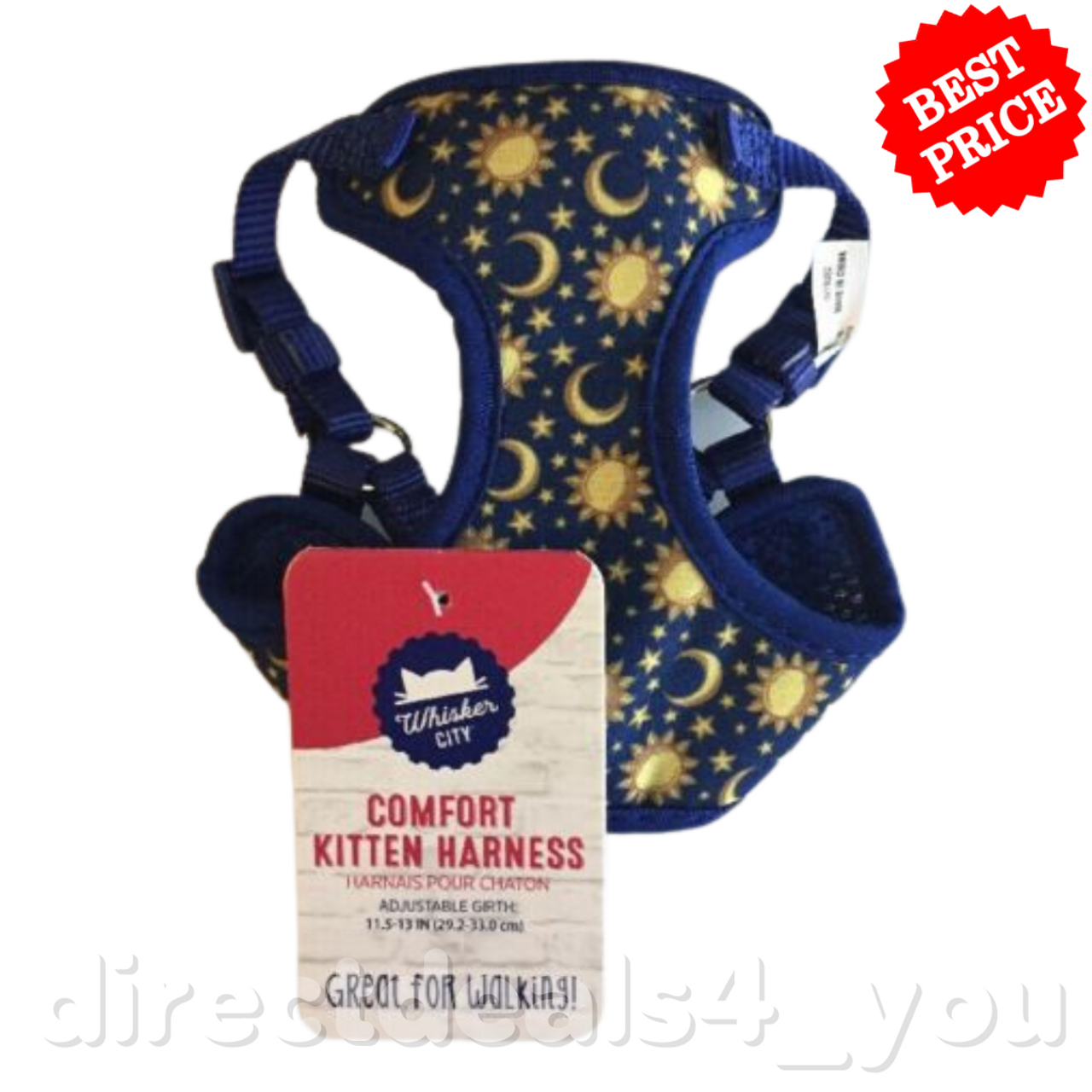 WISKER CITY Comfort Kitten Harness XX-S Adjustable Girth 11.5"-13" - GOODSZON Discount Store
