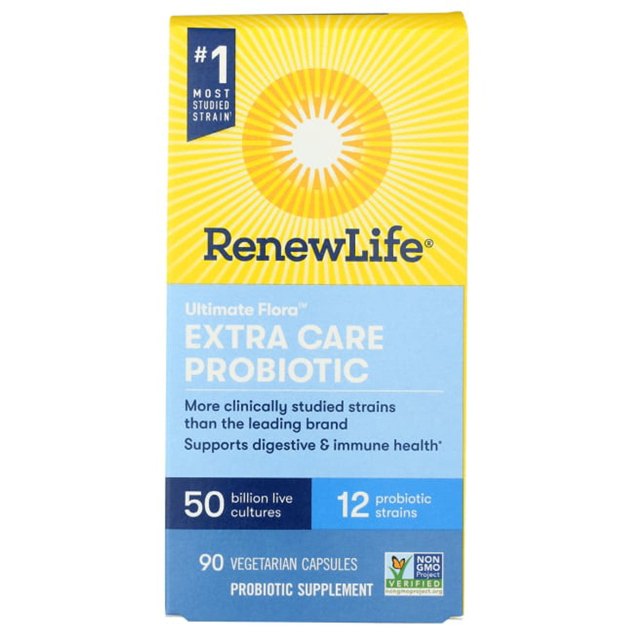 Renew Life Ultimate Flora Extra Care Probiotic 50 Billion Cfu 90 Veg Caps - GOODSZON Discount Store