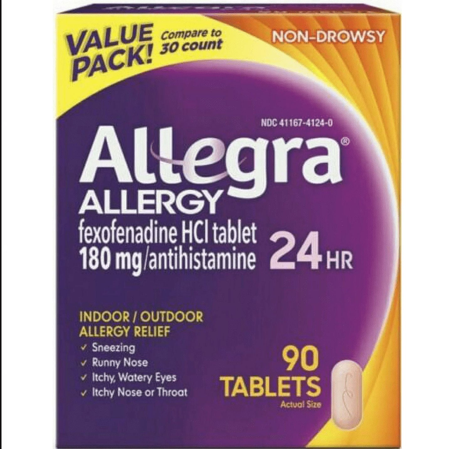 Allergy 24 HR Relief Non-Drowsy 180mg 90 tablets - GOODSZON Discount Store