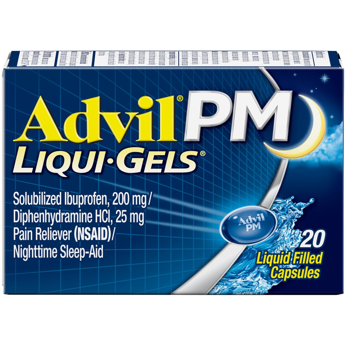 Advil PM (20 Count) Pain Reliever / Nighttime Sleep Aid Liquid Filled Capsule, 200Mg Ibuprofen, 25Mg Diphenhydramine - GOODSZON Discount Store