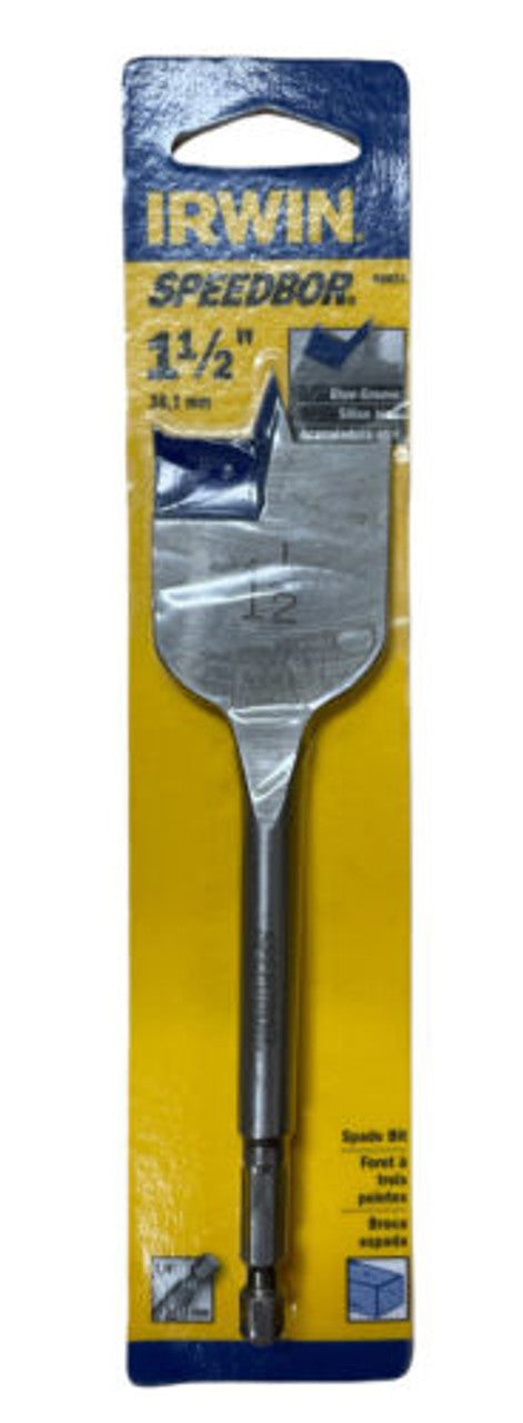 Irwin Speedbor 88824 1-1/2" x 6" Blue-Groove Spade Bit Pack of 3 - GOODSZON Discount Store