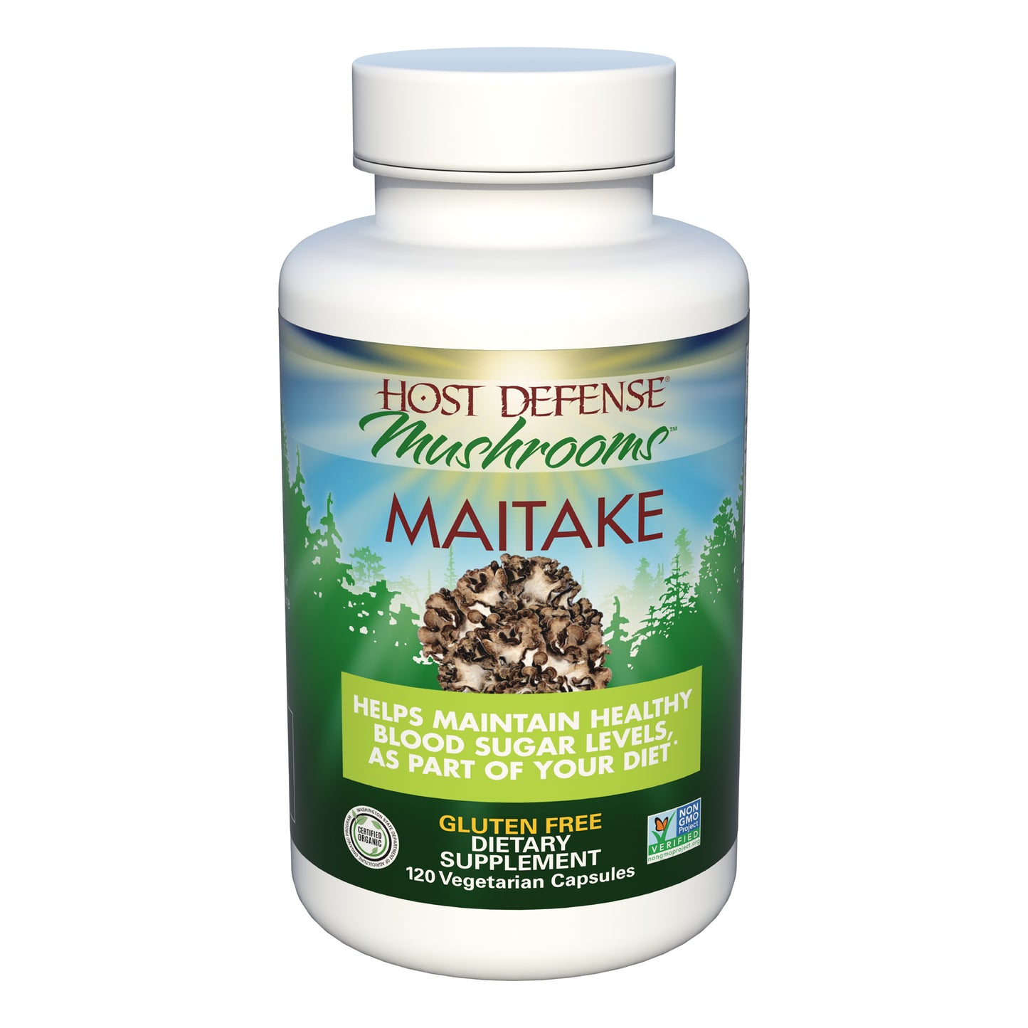 Host Defense, Maitake Capsules, Promotes Normal Blood Sugar Metabolism Already Within the Normal Range, Daily Mushroom Supplement, Vegan, Organic, Gluten Free, 120 Capsules (60 Servings) - GOODSZON Discount Store