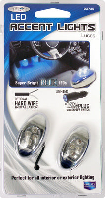 23735 Car LED Accent Light, Interior/Exterior, Blue, 2-Pc. - Quantity 1 - GOODSZON Discount Store