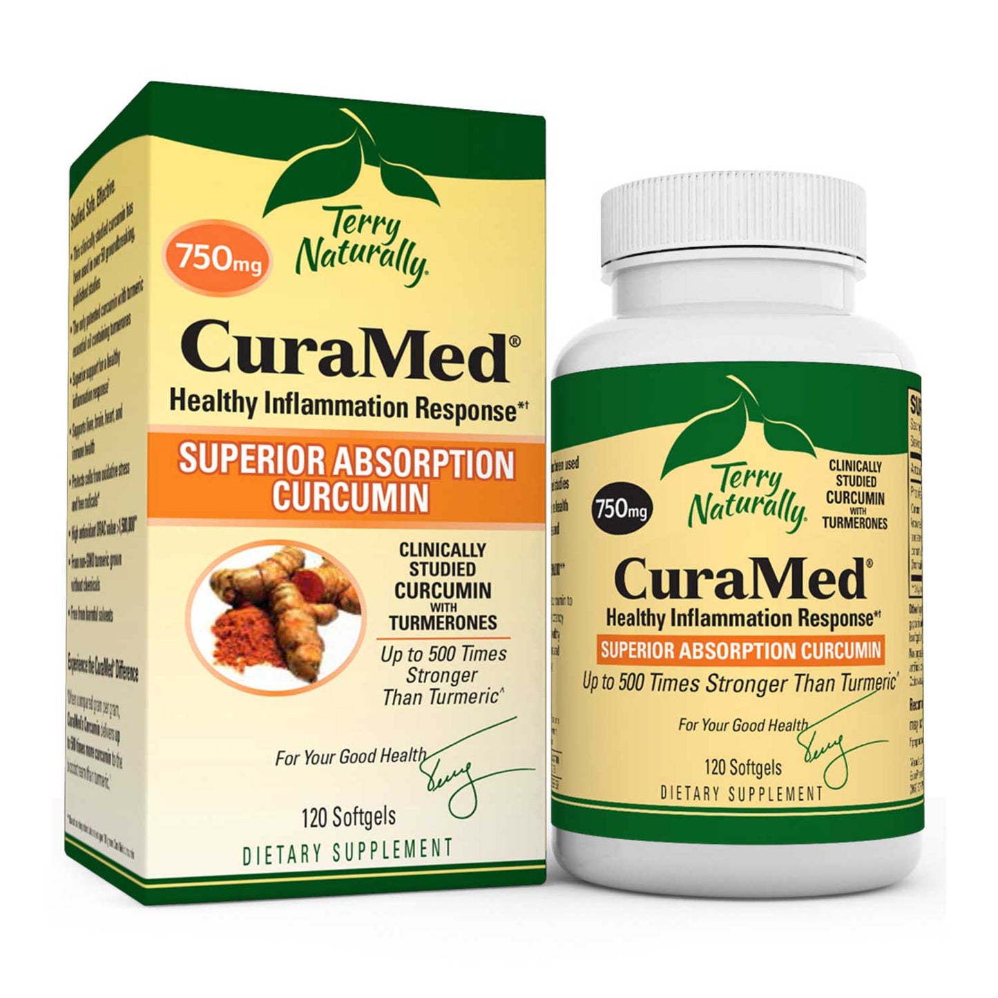EuroPharma - Terry Naturally CuraMed with BCM-95 750 mg. - 120 Softgels - GOODSZON Discount Store