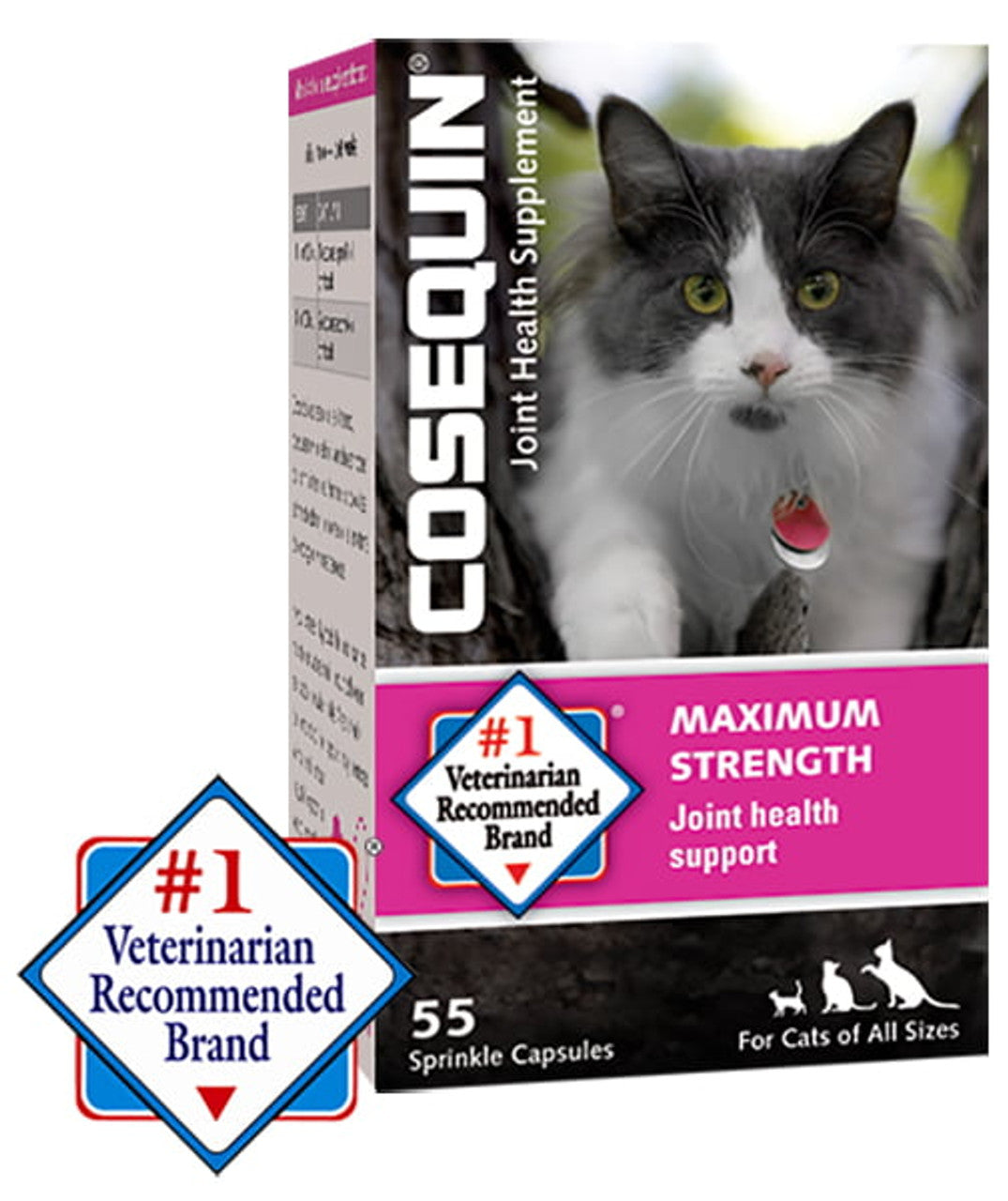 Nutramax Laboratories Cosequin Maximum Strength Joint Health Supplement for Cats, 55 Sprinkle Capsules - GOODSZON Discount Store