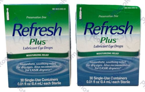 Refresh Plus Lubricant Eye Drops Preservative-Free, 30 Ct Pack 2 Exp 1, 3/2024 - GOODSZON Discount Store