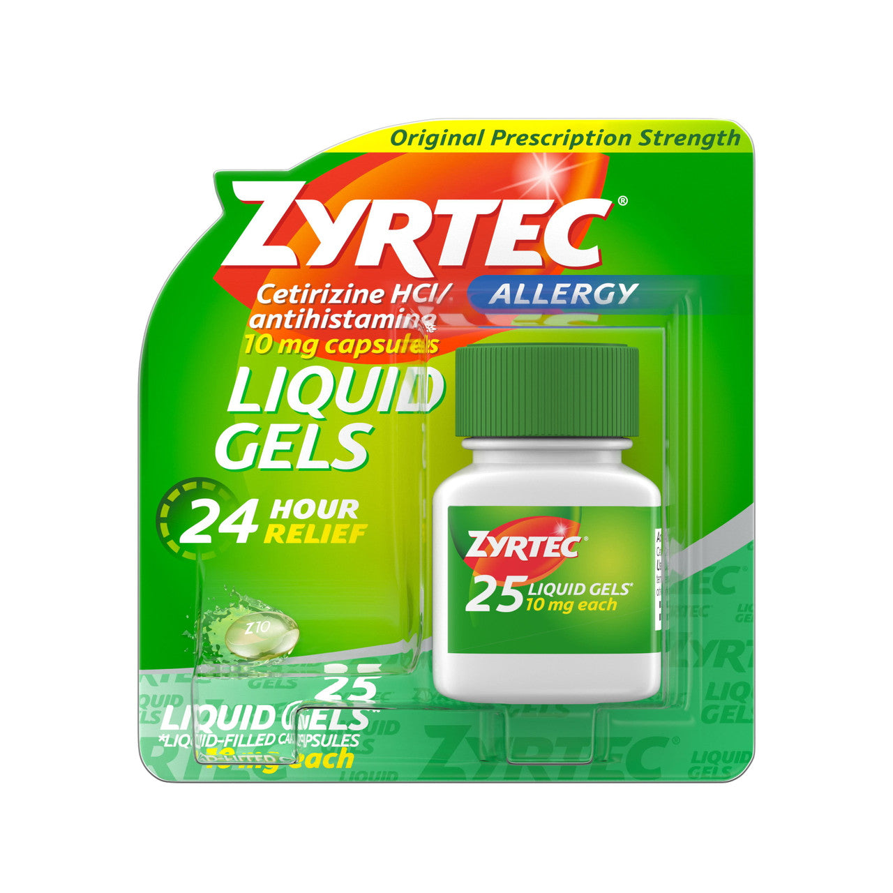 Zyrtec 24 Hour Allergy Relief Antihistamine Capsules, 25 ct - GOODSZON Discount Store
