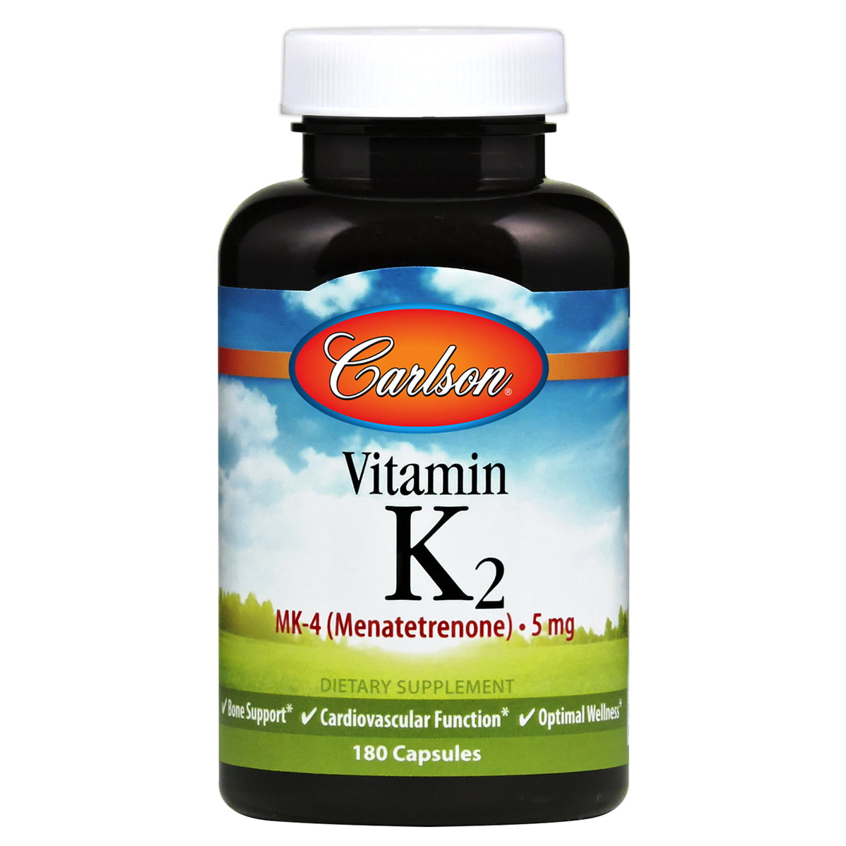 Carlson - Vitamin K2 as MK-4 (Menatetrenone), Vitamin K Supplement, Bone Support, Soy-Free, 180 Capsules - GOODSZON Discount Store