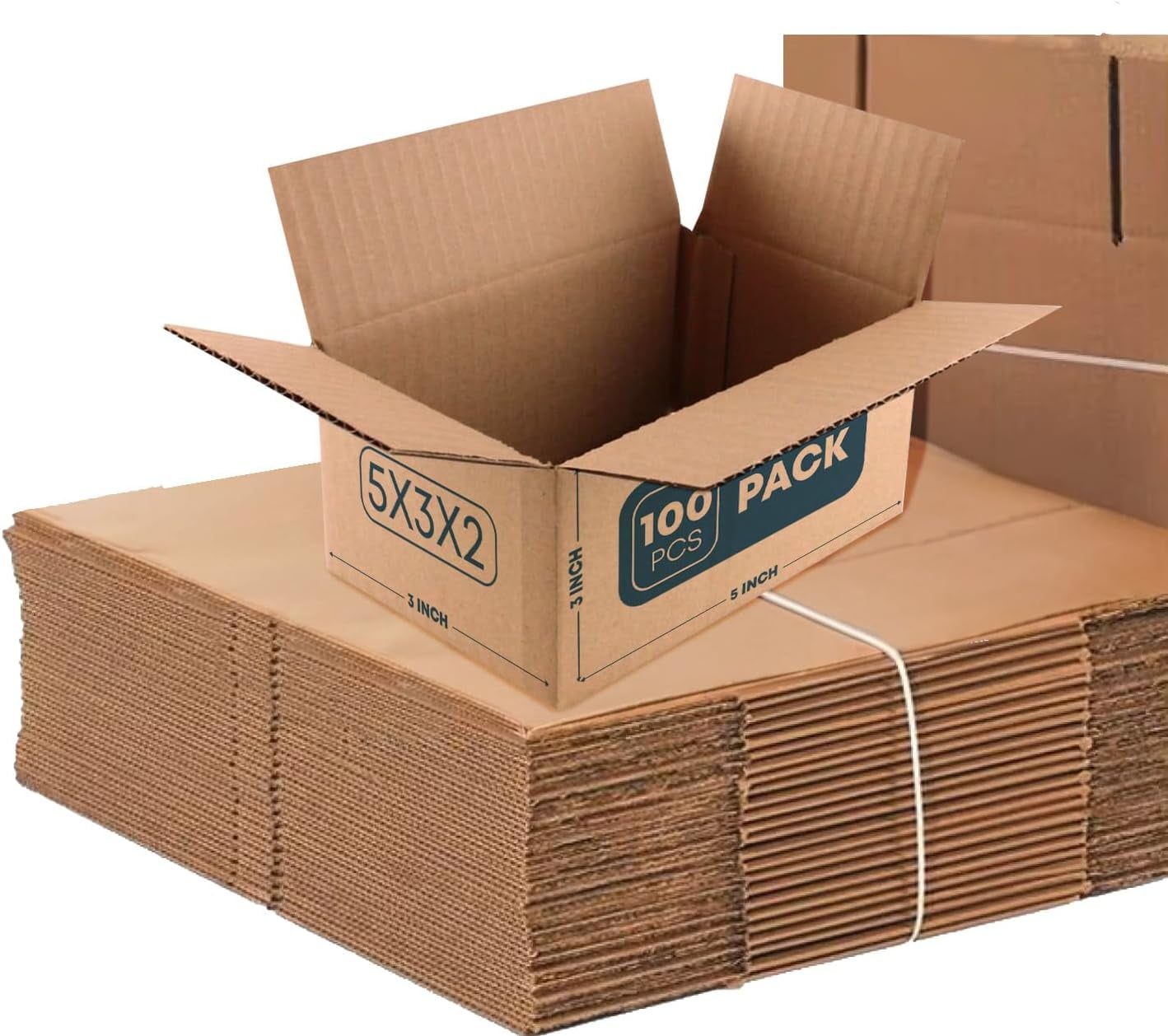 Small Shipping Boxes 5"L x 3"W x 2"H Set of 100PCS | Corrugated Cardboard Box for Mailing, Packing, Packaging and Storage - GOODSZON Discount Store