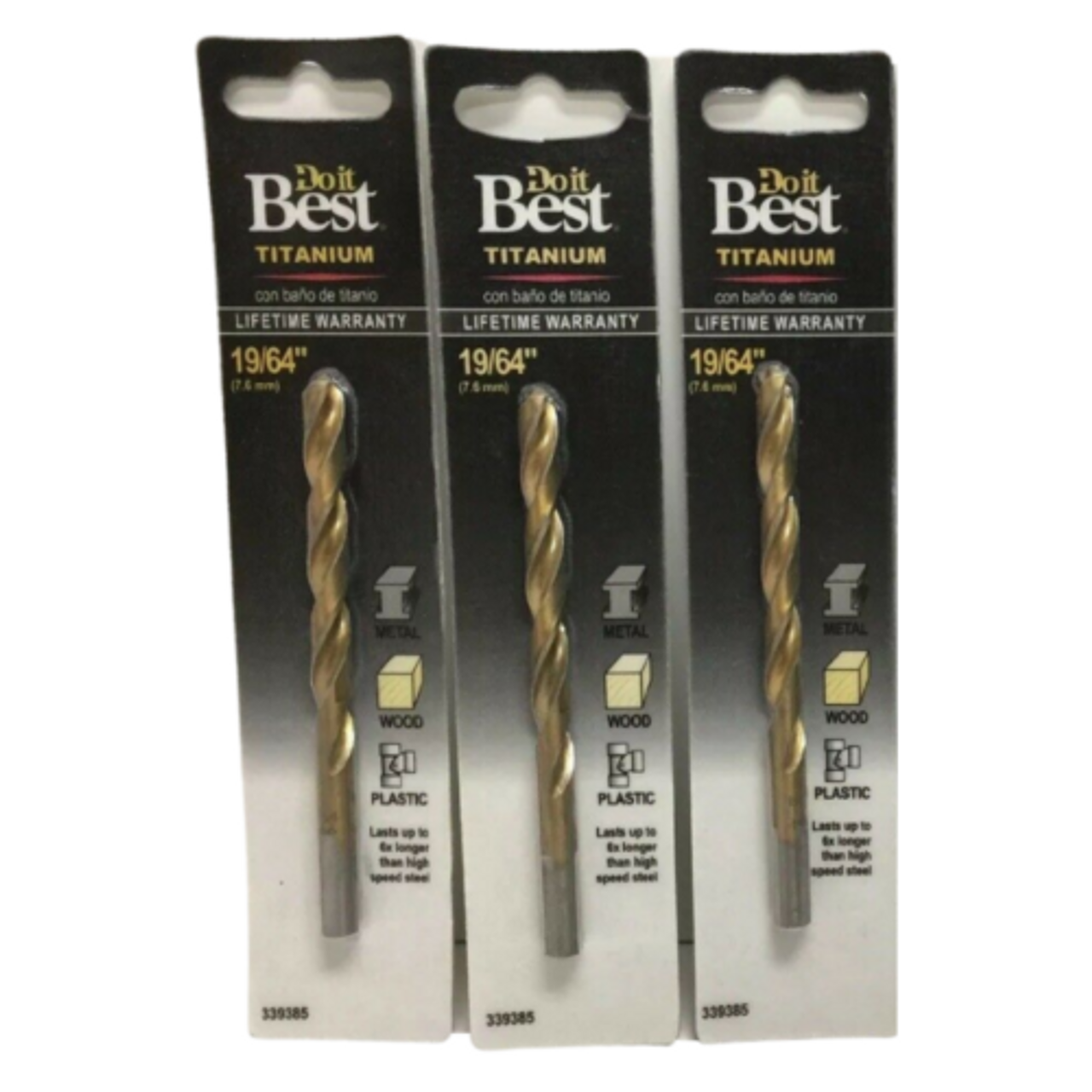 Do It Best Titanium 19/64" Drill Bit 339385 Pack of 6 - GOODSZON Discount Store
