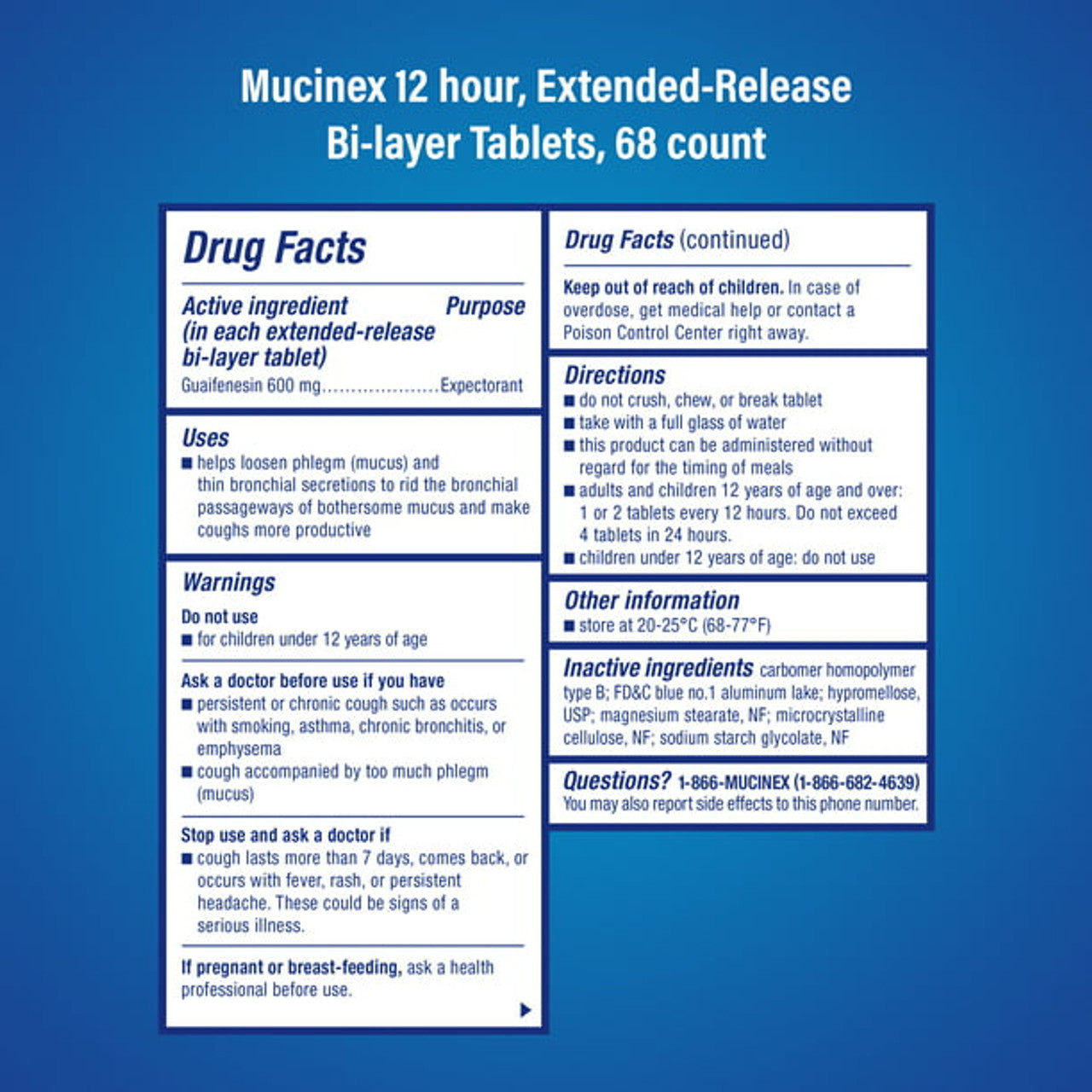 Mucinex 12 Hr Chest Congestion Expectorant, Tablets, 68ct - GOODSZON Discount Store