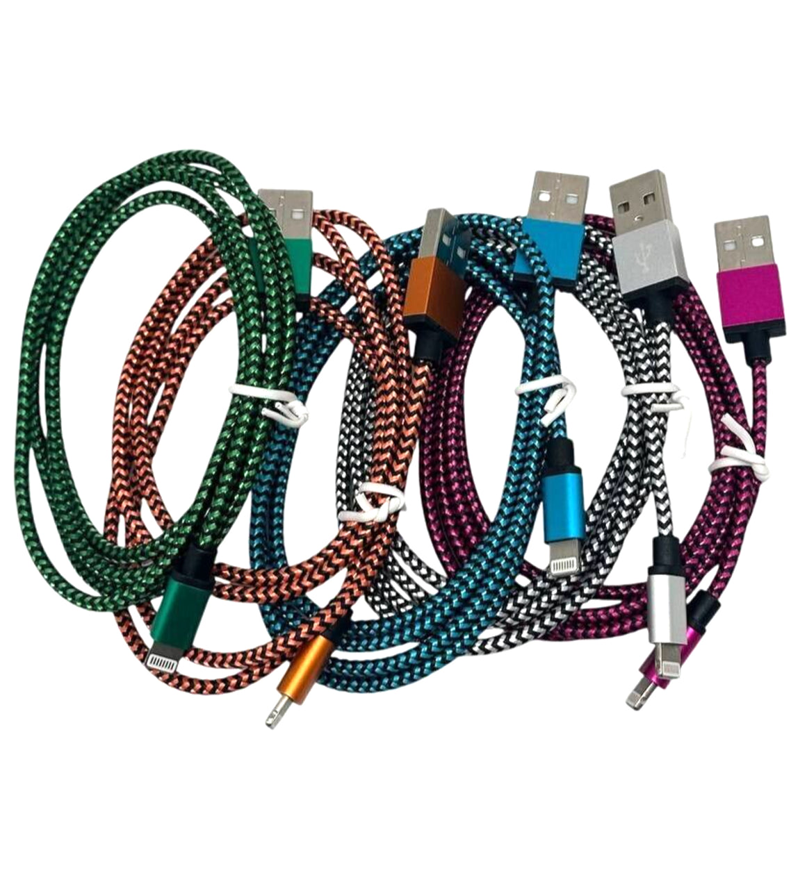 SET OF 5 iPhone Charger Nylon Braided Fast Charging Cable - GOODSZON Discount Store