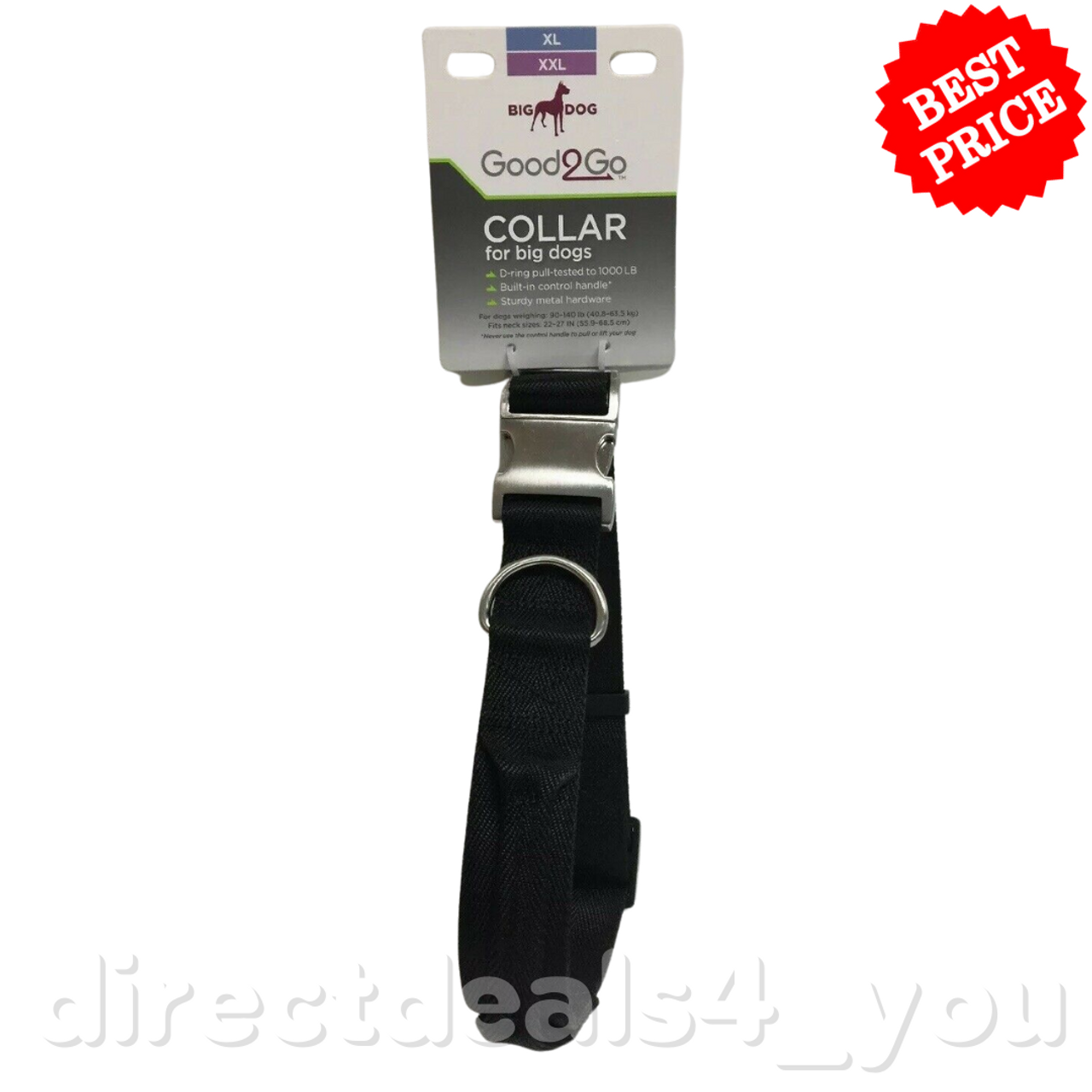 Good2Go Handle Collar for Large Dogs XL/ XXL Black - GOODSZON Discount Store