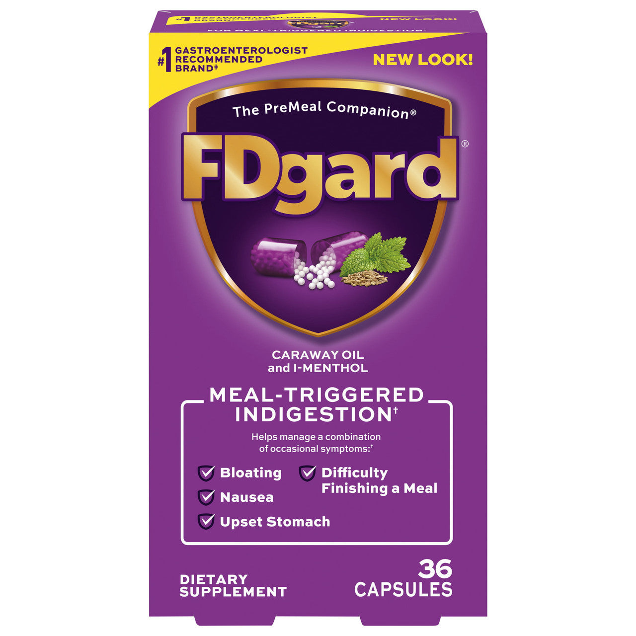 FDgard Dietary Supplement to Help Manage Meal-Triggered Indigestion†, 36 Capsules - GOODSZON Discount Store