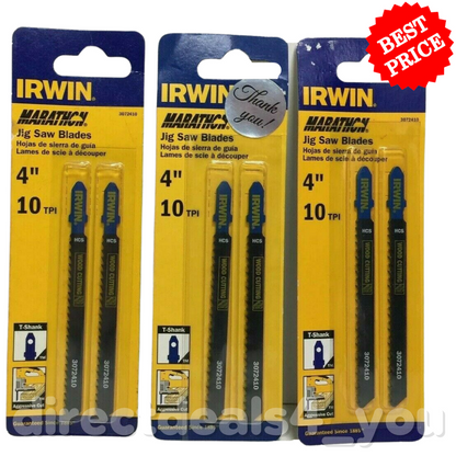 Irwin Marathon 3072410 4" 10 TPI T-Shank Jig Saw Blades Pack of 3 - GOODSZON Discount Store