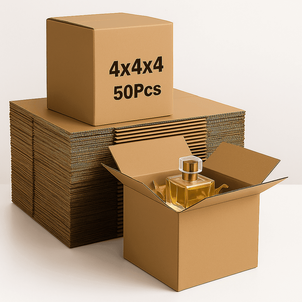 4x4x4 inches Shipping Boxes 50 Pack, Kraft Corrugated Small Cardboard Boxes for Mailing Packing, Brown - GOODSZON Discount Store