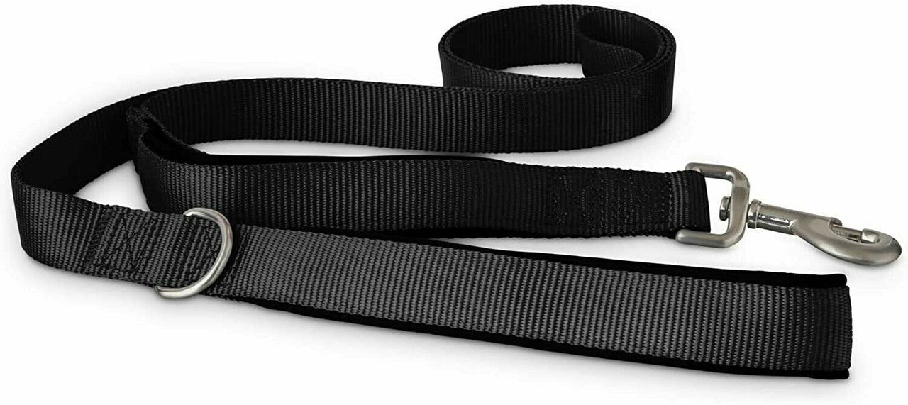 Good2Go Standrad Dog Leash Nylon Traffic Neoprene Handles Black 2-in-1 6 ft - GOODSZON Discount Store