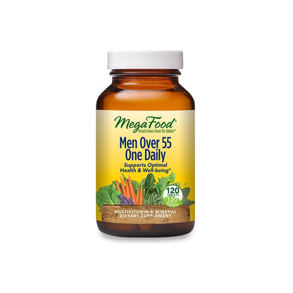MegaFood Men's 55+ One Daily - Multivitamin for Men with B12, C & D Vitamins, Zinc & Selenium - Non-GMO, Gluten-Free, Vegetarian & Made without Dairy and Soy - 120 Tabs - GOODSZON Discount Store