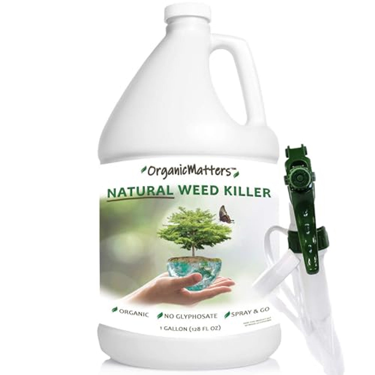 OrganicMatters Natural Weed Killer Spray, No Glyphosate, Results in Less Than 24-Hours (128 oz Gallon) - GOODSZON Discount Store