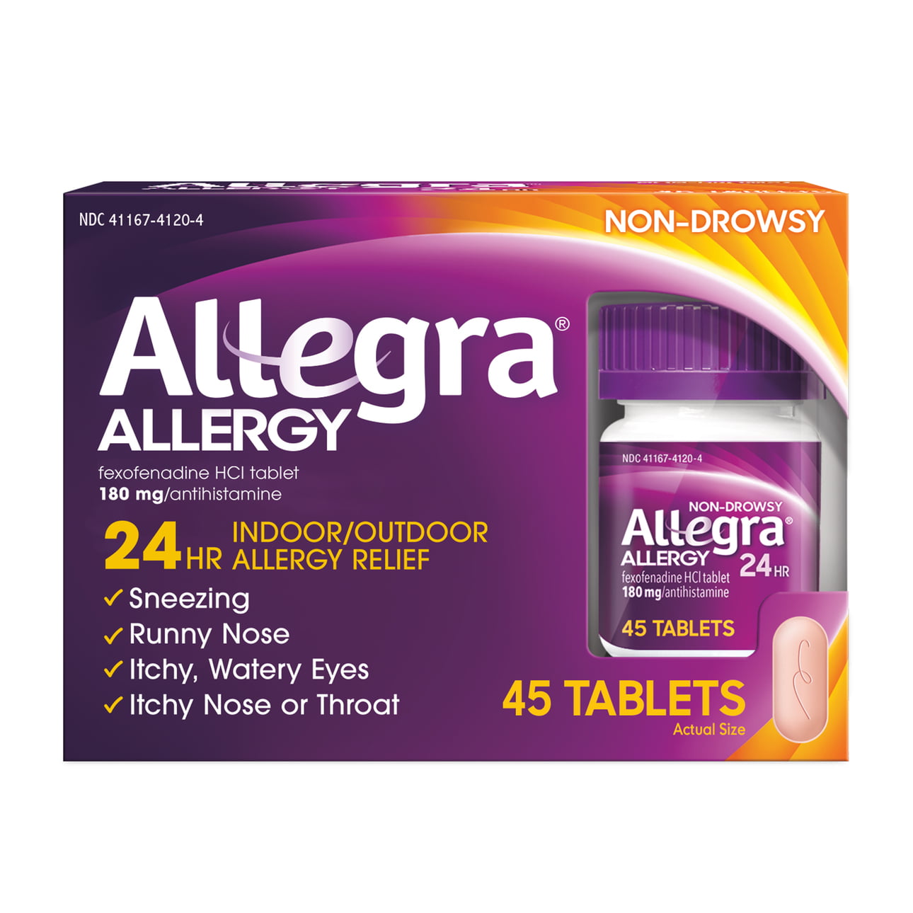 Allegra Adult 24HR Tablet (45 Ct, 180 mg), Allergy Relief - GOODSZON Discount Store