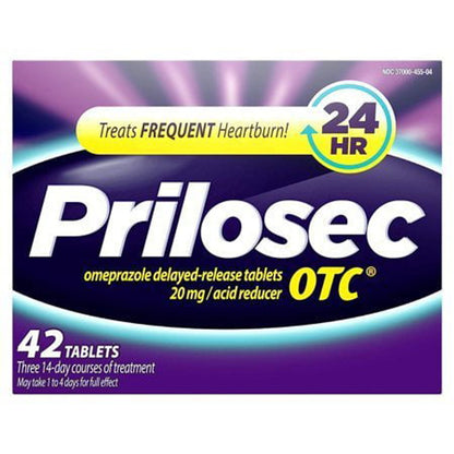 Prilosec OTC Heartburn Relief, Omeprazole Over-the-Counter Medicine, Acid Reducer Tablets, 42 Ct - GOODSZON Discount Store
