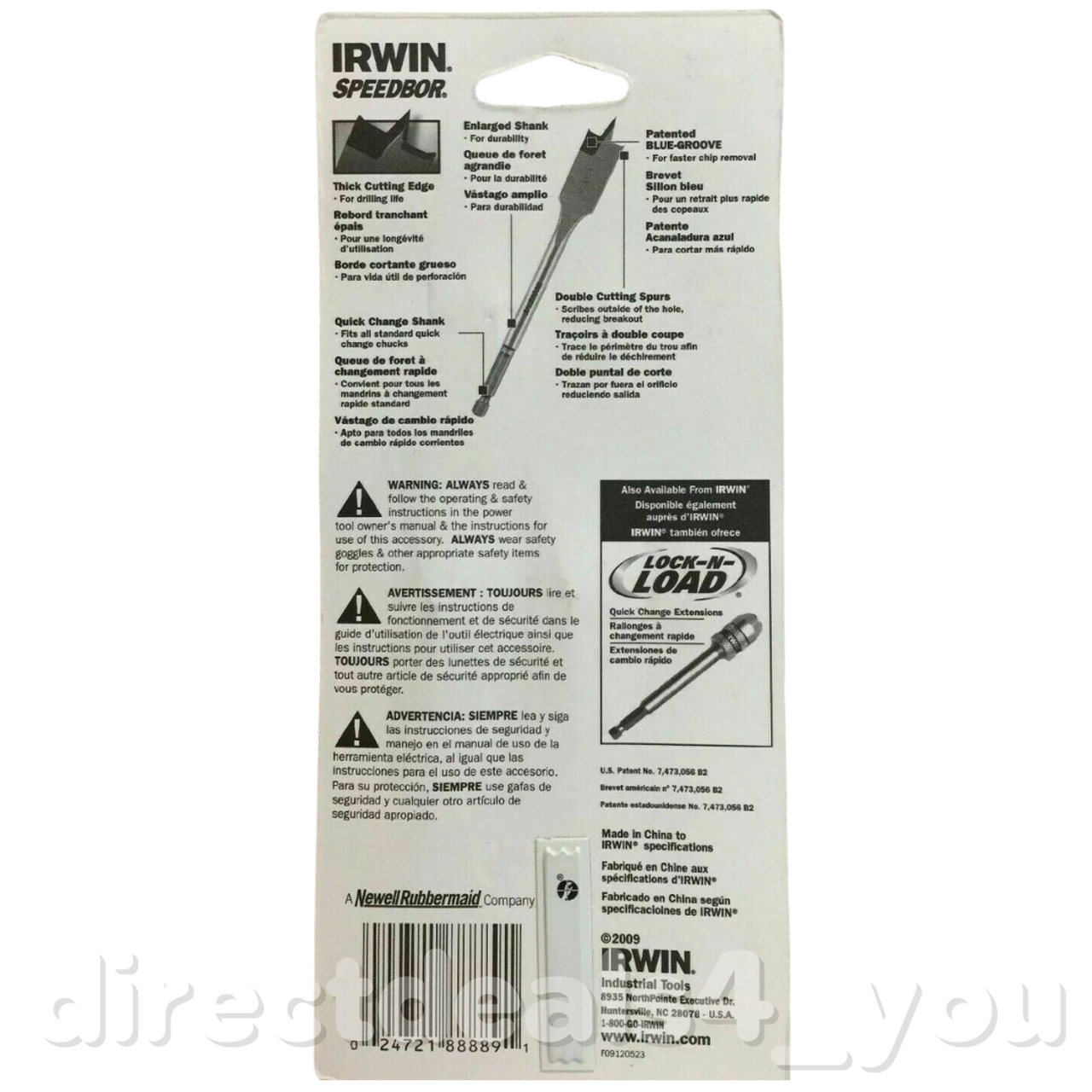 IRWIN SPEEDBOR 88889 Flat Boring Drill Bit 3 pc Set Wood Pack of 3 - GOODSZON Discount Store