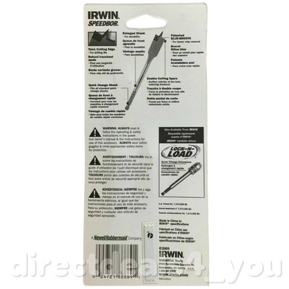 IRWIN SPEEDBOR 88889 Flat Boring Drill Bit 3 pc Set Wood Pack of 3 - GOODSZON Discount Store