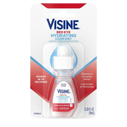 Visine Red Eye Hydrating Comfort Lubricating Eye Drops, 0.28 oz Pack 5 - GOODSZON Discount Store