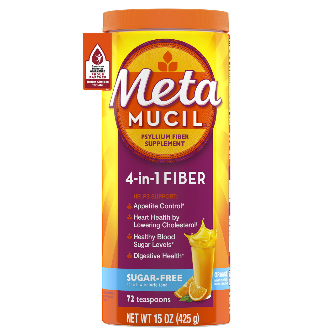 Metamucil, Daily Psyllium Husk Powder Supplement, Sugar-Free, 72 Teaspoons - GOODSZON Discount Store