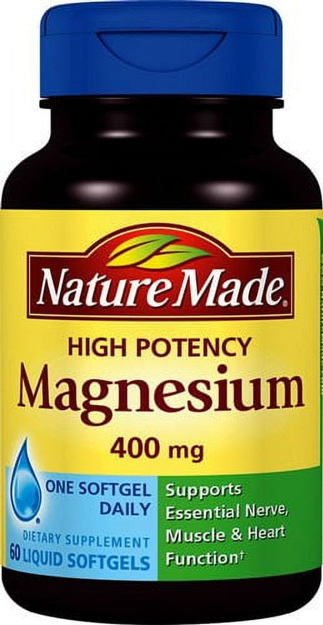 Nature Made Extra Strength Magnesium 400 mg Softgels, 60 Count - GOODSZON Discount Store