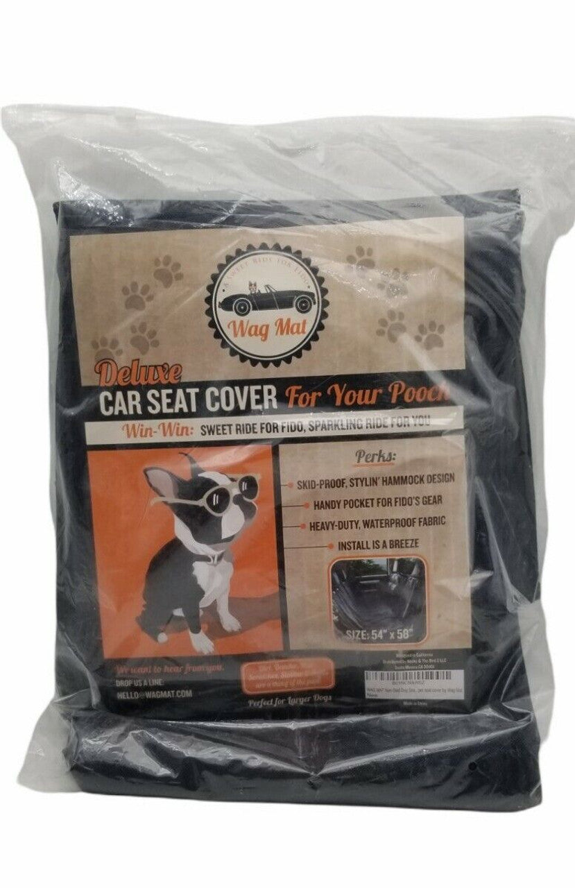 Wag Mat Deluxe Dog Car Seat Cover, Non Skid - 54"x58", Black - GOODSZON Discount Store