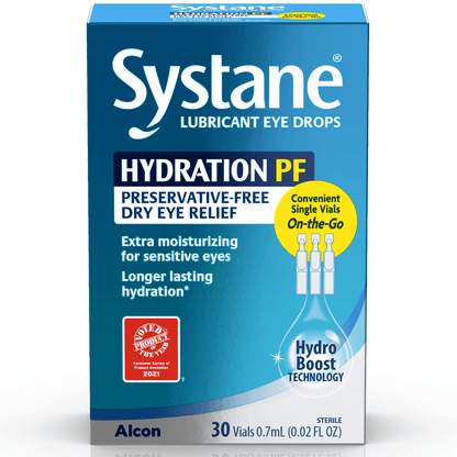 Systane Hydration Preservative Free Dry Eye Care Eye Drops, 30 Vials - GOODSZON Discount Store