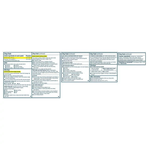 Advil Dual Action With Acetaminophen Pain and Headache Reliever, 144 capls - GOODSZON Discount Store