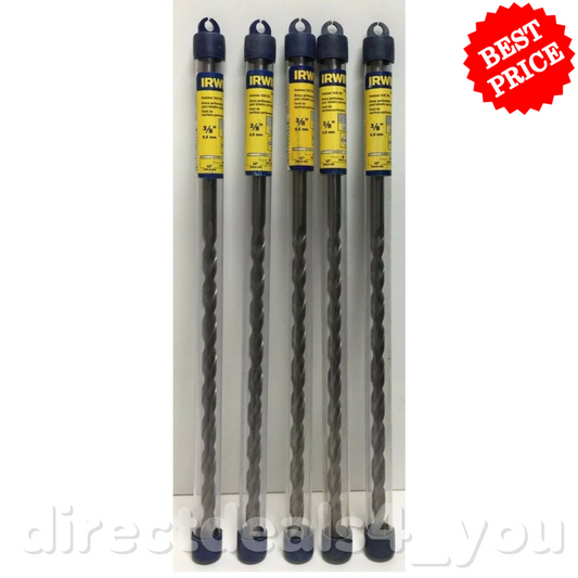 Irwin 326012 3/8"x12"x 8" Straight Shank Rotary Hammer Drill Bit Pack of 5 - GOODSZON Discount Store
