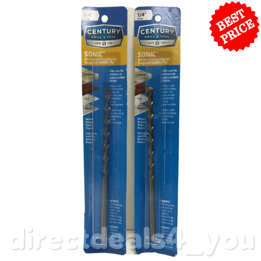 Century Drill & Tool 86916 1/4" Sonic Carbide Tip Drill Bit Pack of 2 - GOODSZON Discount Store