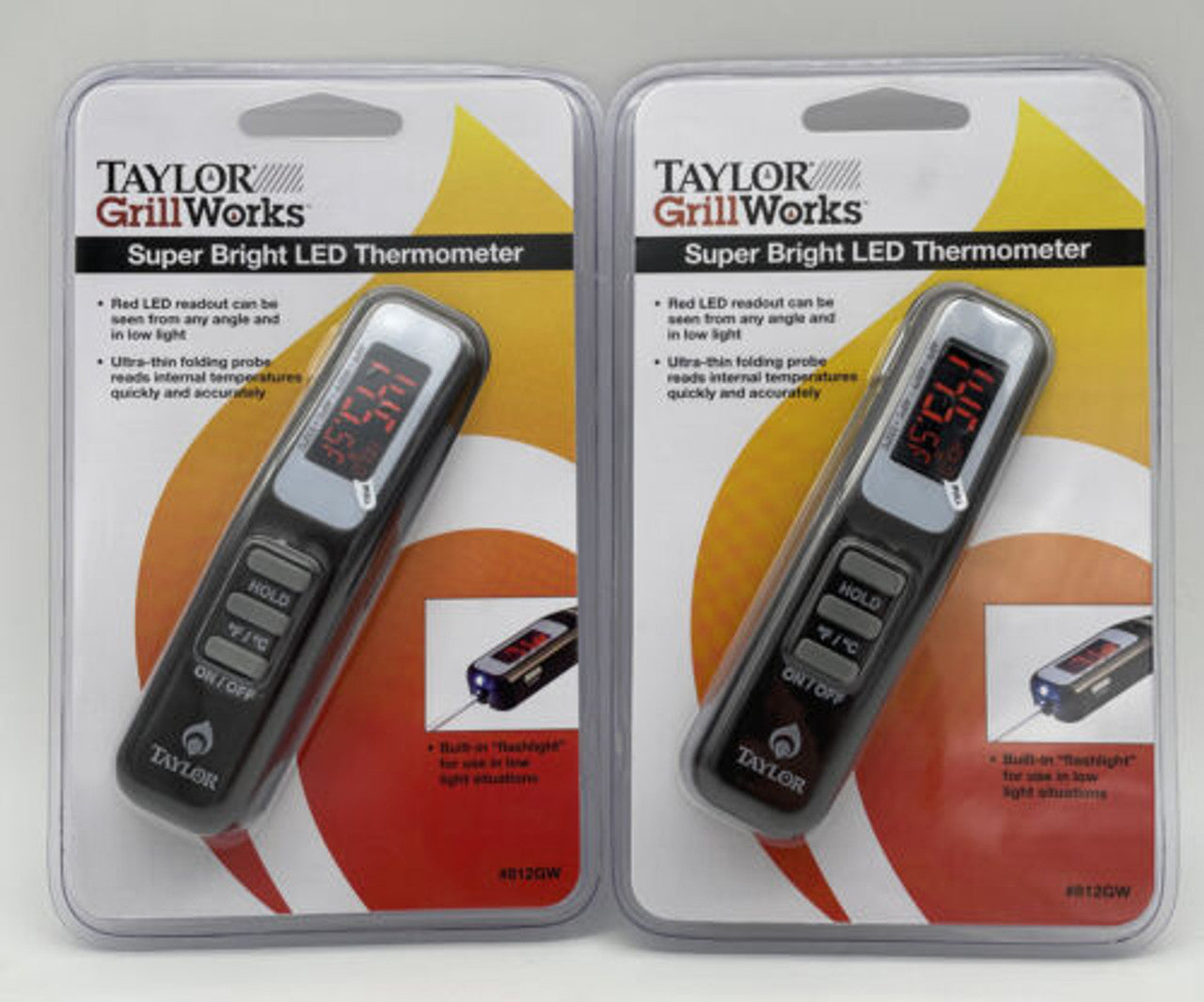 TAYLOR Grill Works Super Bright LED Thermometer #812GW PACK OF 2 - GOODSZON Discount Store