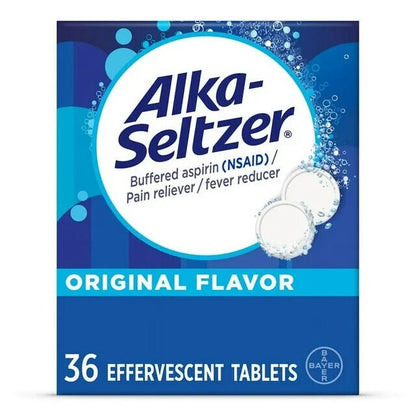 Alka-Seltzer Original Effervescent Headache Pain Relief 36 Tablets Pack of 2 - GOODSZON Discount Store