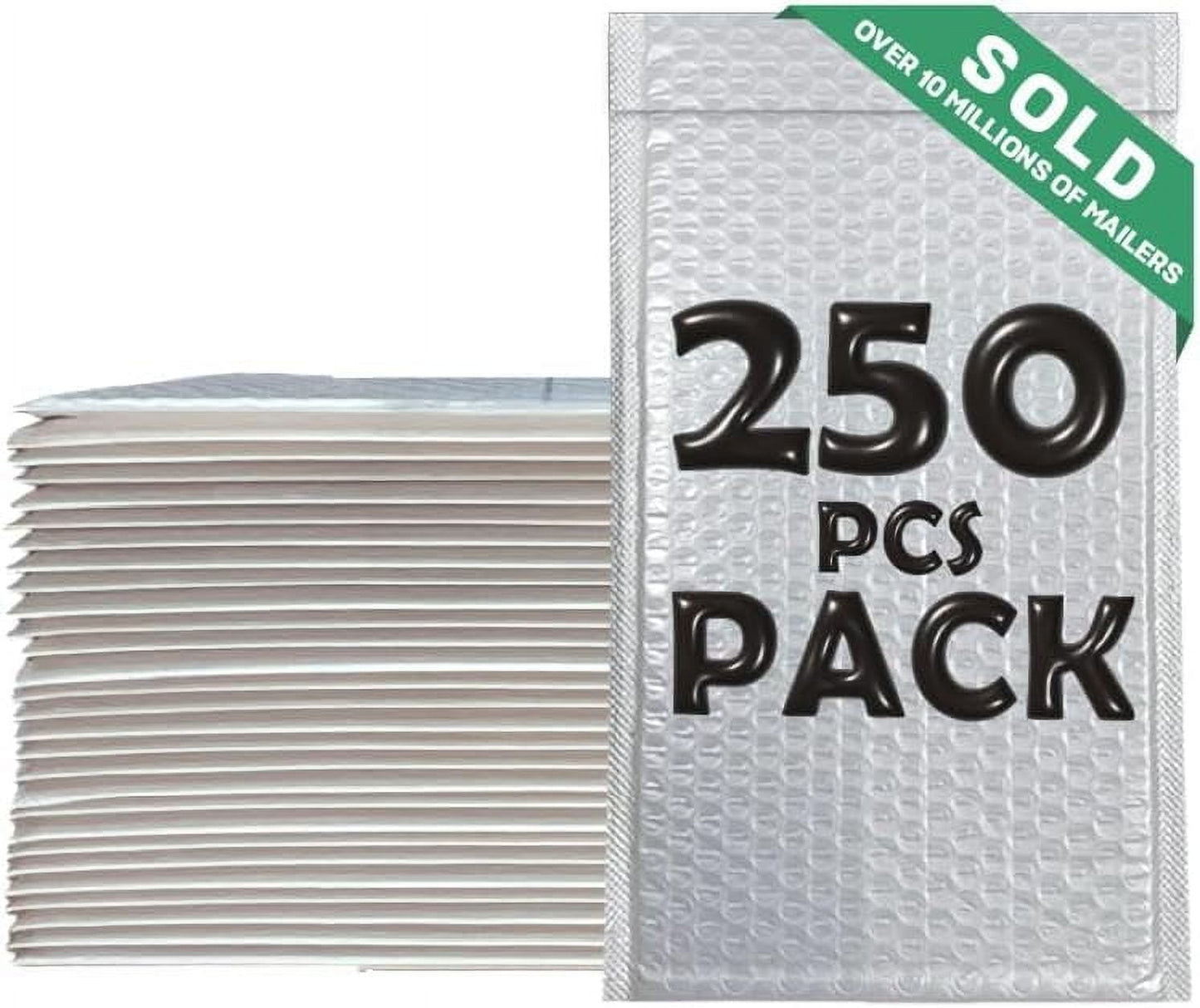 Poly Bubble Mailers, 6 x 10 inches, Self-Seal Padded Envelopes, 250 Pack - GOODSZON Discount Store