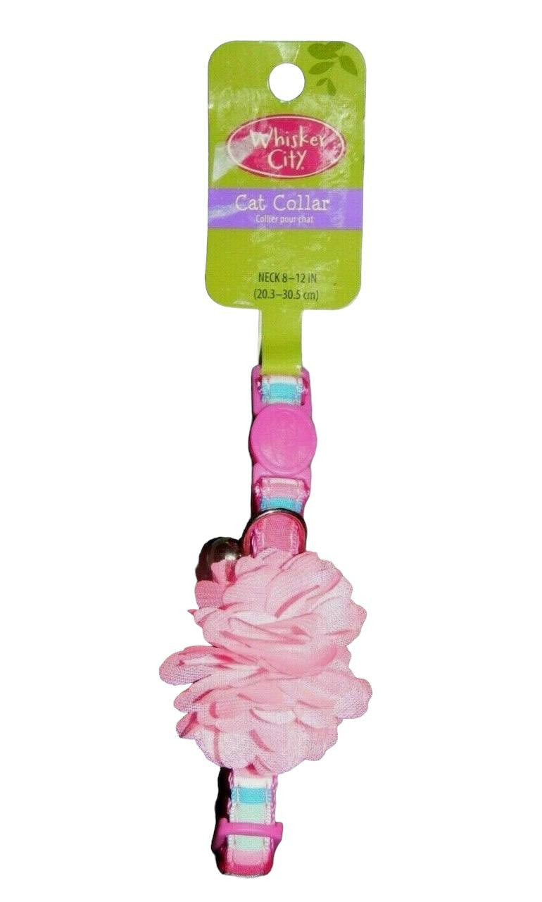 Whisker City Pink Flower Breakaway Cat Collar 8-12 in. - GOODSZON Discount Store