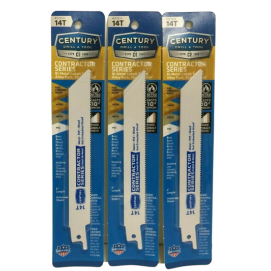 CENTURY DRILL & TOOL 07614 6" 14T Contract Series Reciproc Blade Pack of 3 - GOODSZON Discount Store