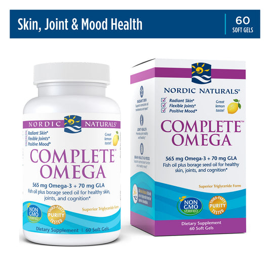 Nordic Naturals Complete Omega Softgels, Lemon, EPA & DHA, Fish Oil, 60 Ct - GOODSZON Discount Store