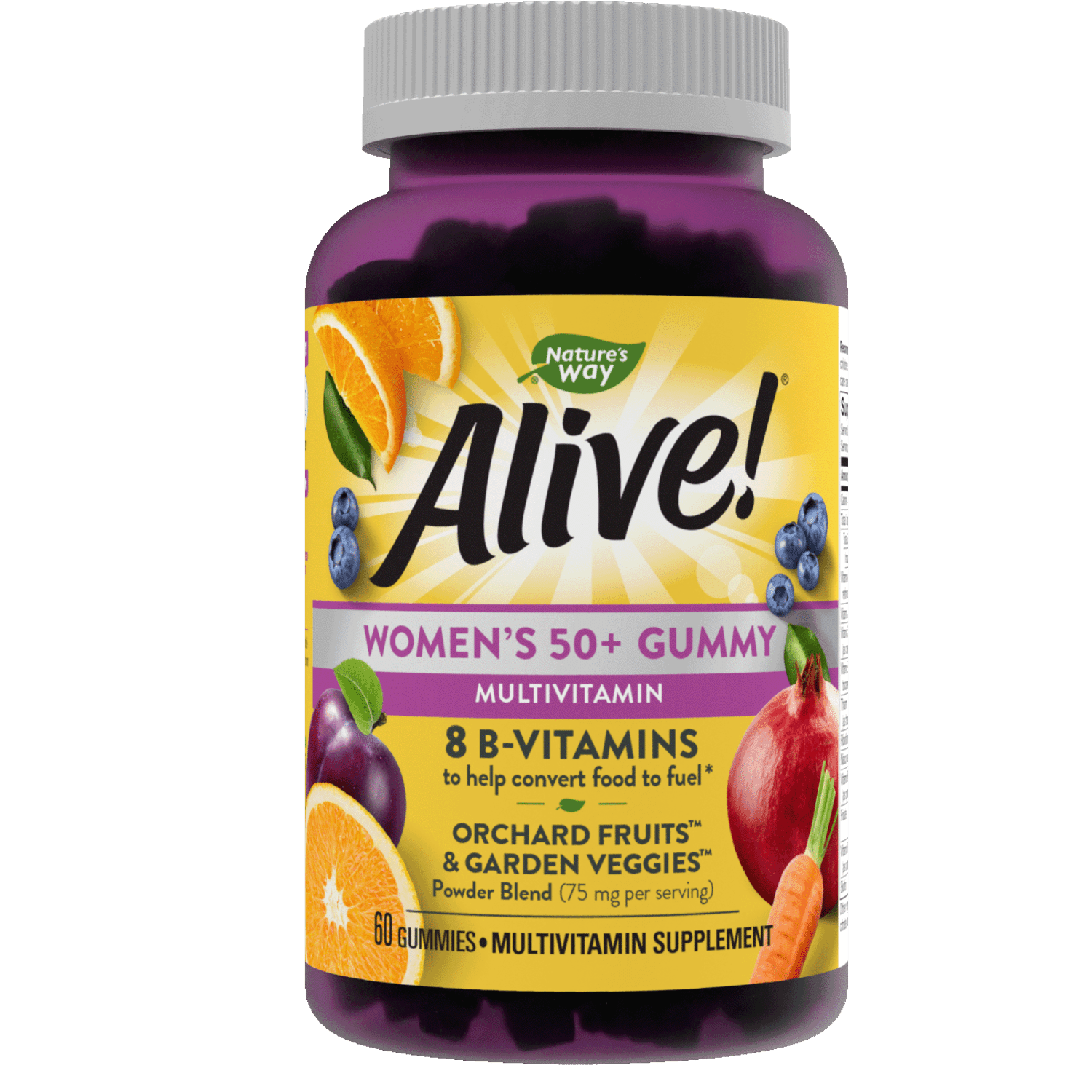 Alive! Women's 50+ Daily Multivitamin Gummies, Mixed Berry Flavored, 60 Count - GOODSZON Discount Store