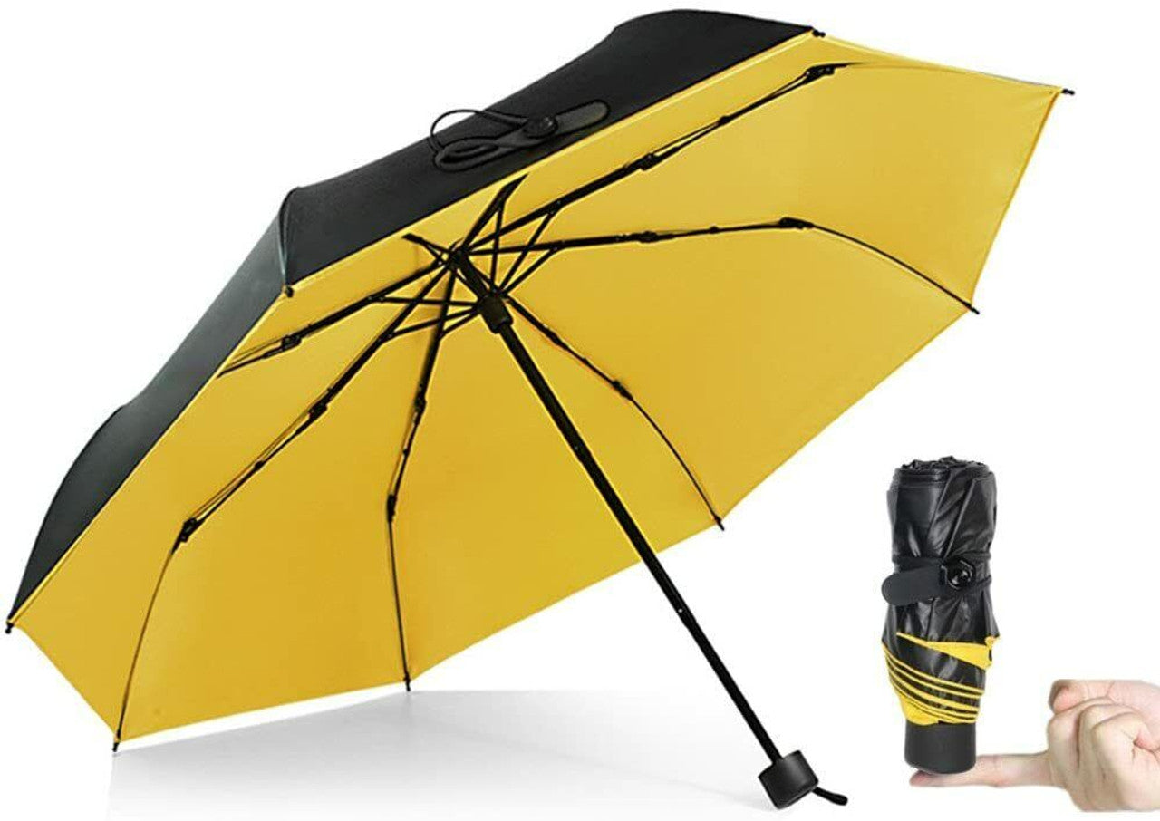 AODINI Windproof Travel Golf Umbrella Compact Folding Mini Lightweight Yellow - GOODSZON Discount Store