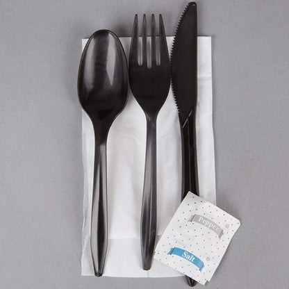 250 Plastic Cutlery Packets - Knife Fork Spoon Napkin Salt Pepper Sets - GOODSZON Discount Store