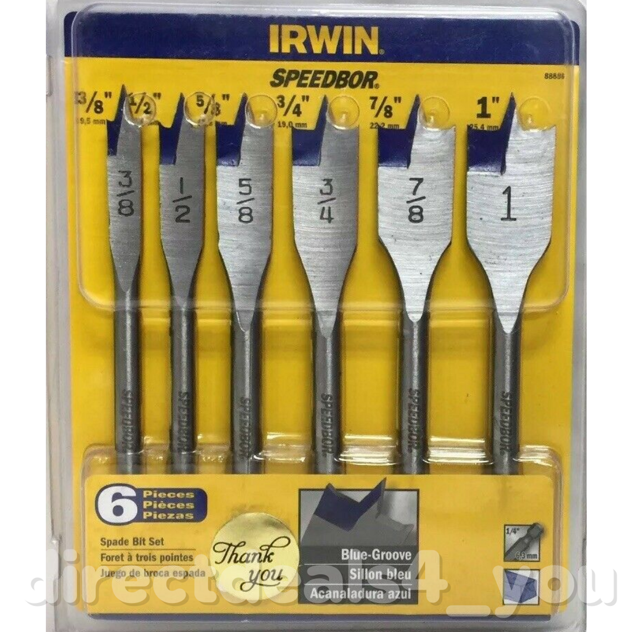 Irwin Speedbor 6 Piece Spade Drill Bit Set - 88886 Pack of 4 - GOODSZON Discount Store