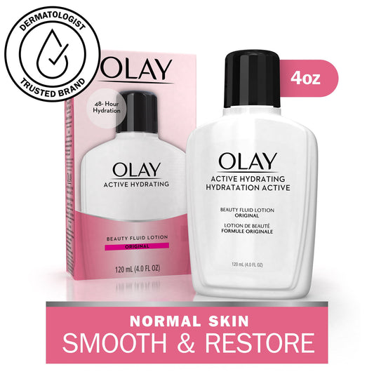 Olay Active Hydrating Beauty Moisturizing Lotion, Soothes Dryness in All Skin Types, 4.0 fl oz - GOODSZON Discount Store