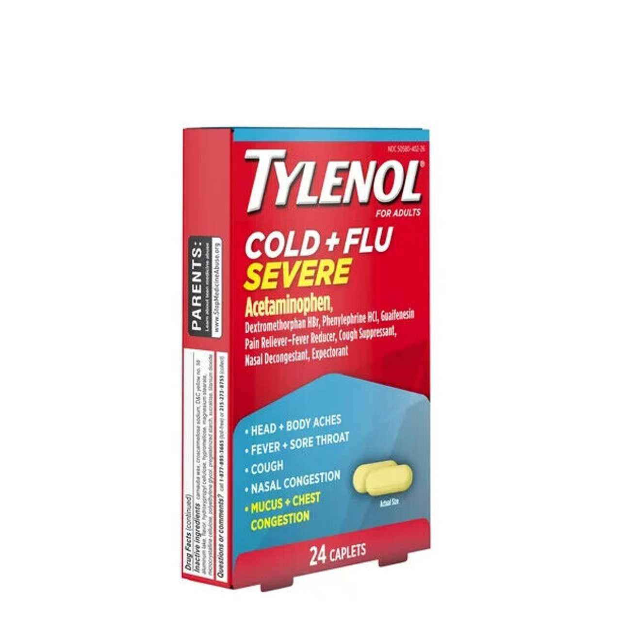 Tylenol Cold + Flu Severe 24 Caplets for Multi-Symptom Relief Pack of 2 - GOODSZON Discount Store