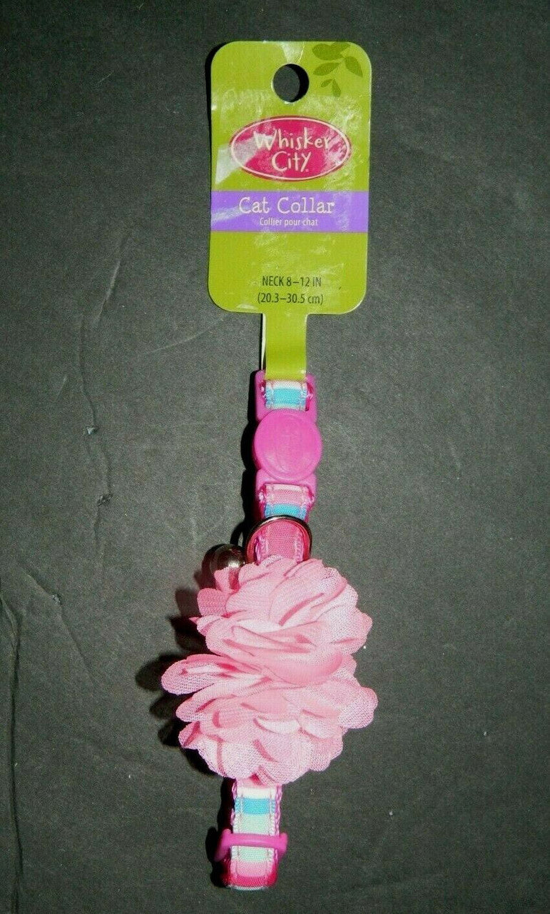 Whisker City Pink Flower Breakaway Cat Collar 8-12 in. - GOODSZON Discount Store
