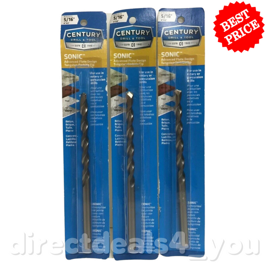Century Drill & Tool 86920 5/16" Sonic Carbide Tip Drill Bit Pack of 3 - GOODSZON Discount Store
