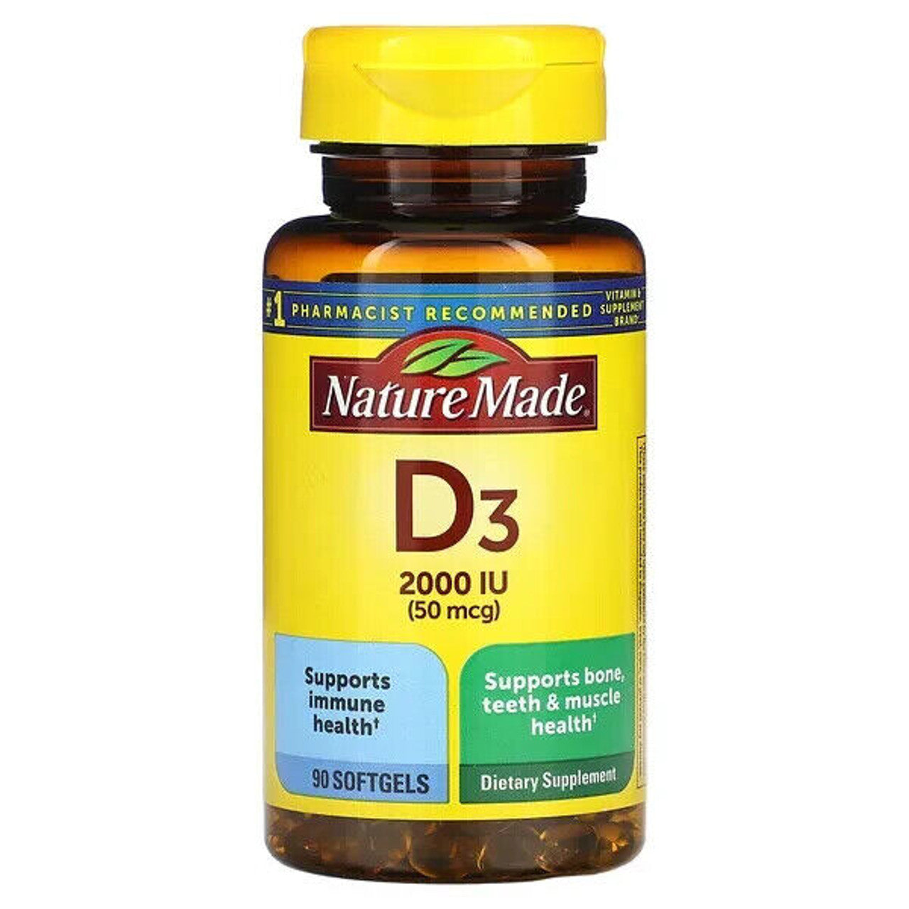 Nature Made Vitamin D3, 50 mcg (2,000 IU), 90 Softgels/Pack of 2 - GOODSZON Discount Store
